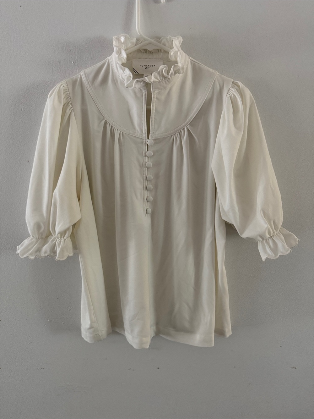 Pomander Place White Selena Blouse Sz M